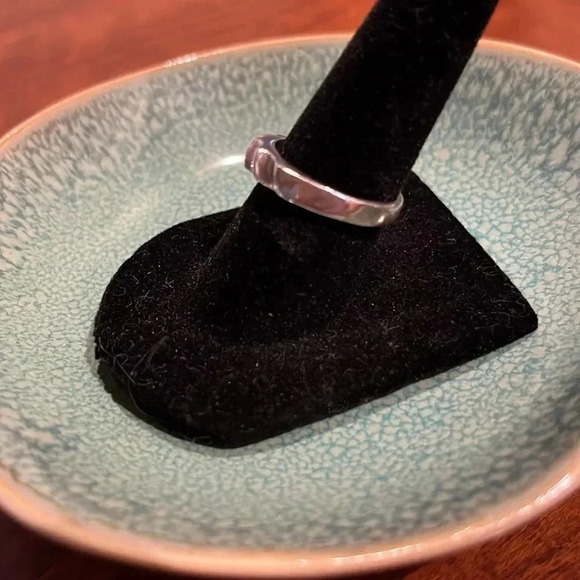 Sterling Silver 925 Ladies Banded Silver Swirl Ring Size 6.5 - Picture 7 of 8